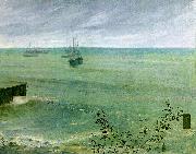 James Abbott McNeil Whistler Symphony in Grey and Green painting
